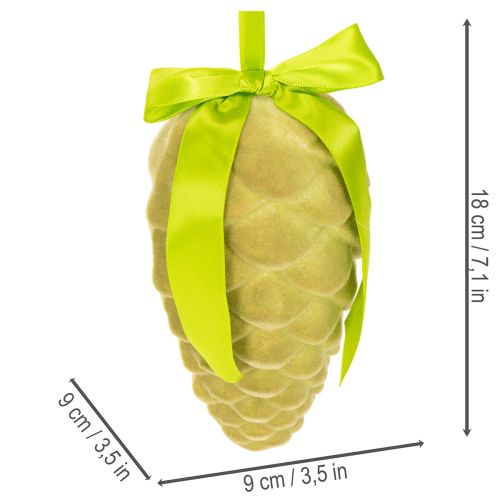 Dekoratív fenyőtobozok felakasztásra, bolyhosított fenyőtobozok szalaggal és masnival, 18 cm, 3 darab | Floristik24.hu