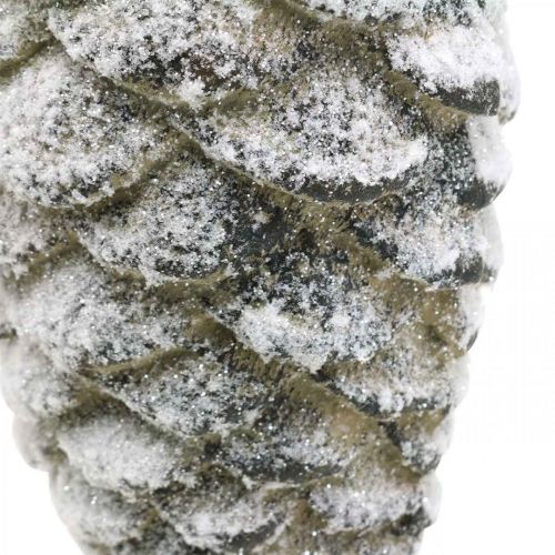 Floristik24 Nagy díszkúp akasztáshoz Műhó kúp 23cm