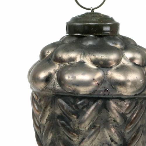 Floristik24 Karácsonyfadísz kúp üveg bronz Ø9cm H10cm 2db