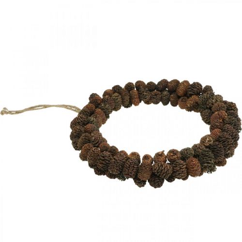 tételeket Kúpos koszorú éger kúp dekoratív koszorú természet akasztásához Ø25cm