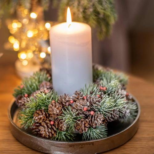 Floristik24 Kúpkoszorú hóval borított Ø18cm