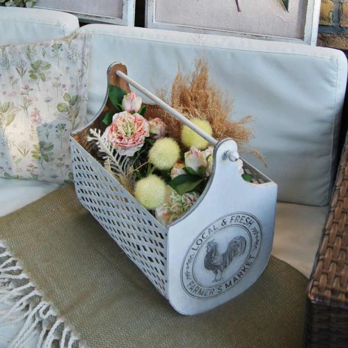 Floristik24 Magazinállvány Fa Fém Vintage Rooster 36×23×40cm