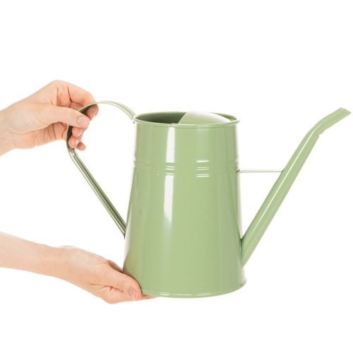 Vintage fém beltéri öntözőkanna, mentazöld, 1,7L, díszváza, retró dizájn, M23cm | Floristik24.hu
