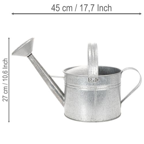 Vintage cink öntözőkanna, 27 cm - virágtartó kertbe és teraszra, fém virágcserép | Floristik24.hu