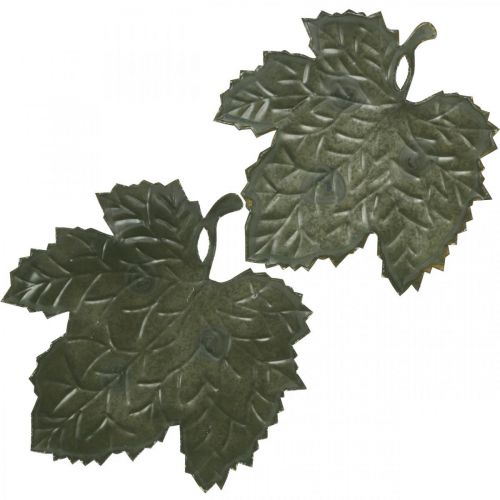 Fém dekoratív őszi levelek dísztál Ø33/40cm 2 db-os készlet