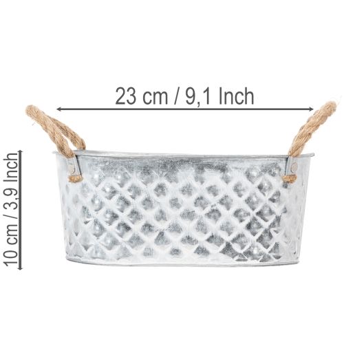 Cink tál ovális 23cm x 12cm M10.5cm | Floristik24.hu