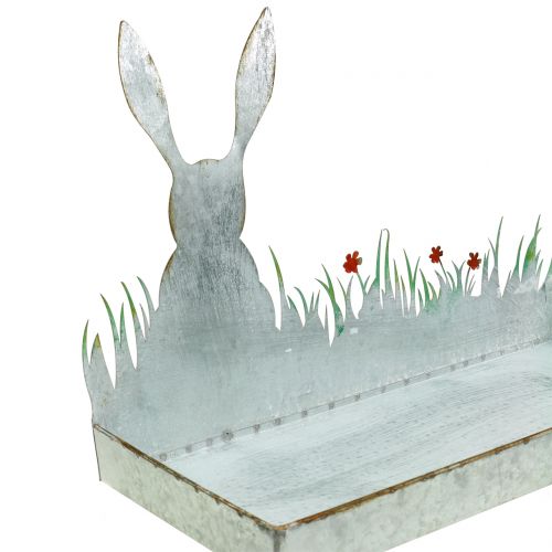tételeket Cink tál tavaszi rét húsvéti nyuszival 35cm x 16cm H24cm