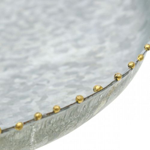 tételeket Dekoratív tálca, fémtálca, horganyzott tálca, antik megjelenés, 30,5 cm