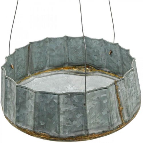 tételeket Virágkosár fém dísztál cink antik Ø25,5cm H8,5cm