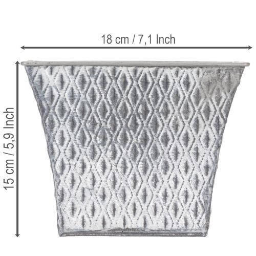 Cinkcserép rombusz mintával, M15cm | Floristik24.hu