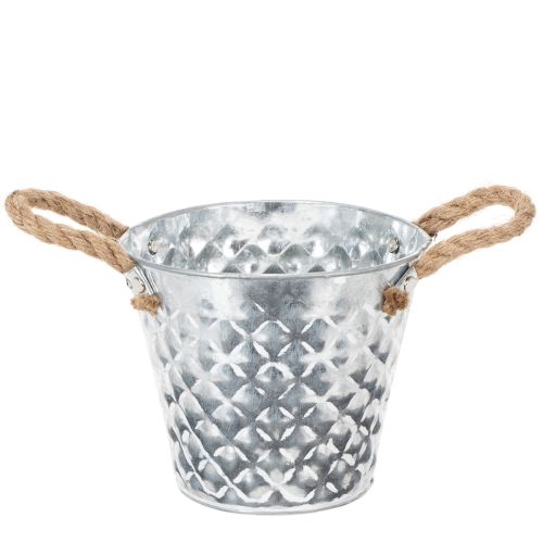 Cink edény kötél fogantyúkkal Ø14,5cm M13cm vétel | Floristik24.hu