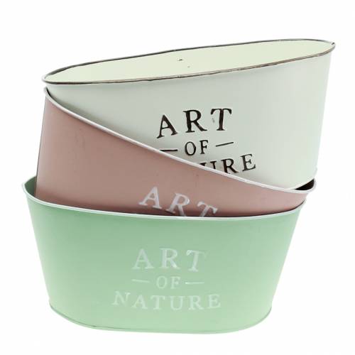 tételeket Virágtartó ovális horgany 27 × 18cm H12,5cm Különböző színek