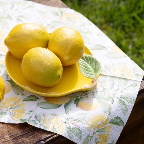 tételeket Citromtányér dekoratív kerámia citromsárga tányér 20×16cm