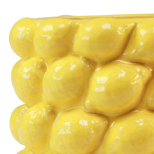 Floristik24 Citromváza kerámia ültetőgép citromsárga Ø17cm H15cm