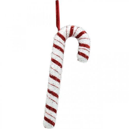 Floristik24 Deco Candy Cane karácsonyi piros fehér csíkos H34cm