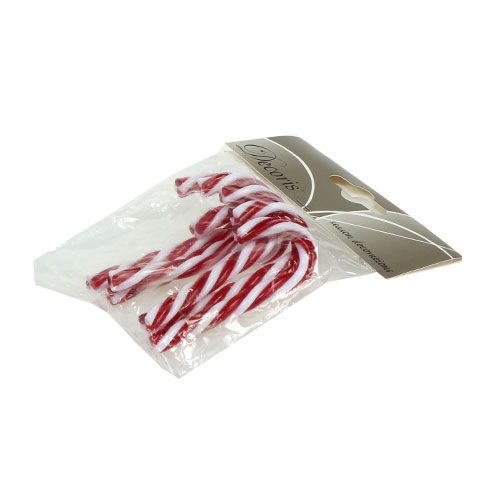 Floristik24 Függő cukornád piros, fehér 7,5cm 6db