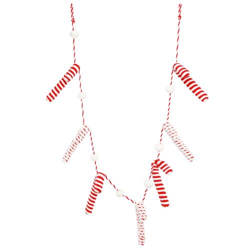 tételeket Cukorpálca girland karácsonyi piros-fehér dekoráció 120cm