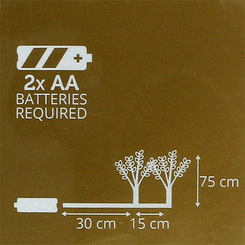 Floristik24 Ezüst ág gyémántokkal LED 75cm 2 db