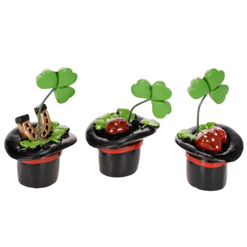 Szerencsefigura lóhere és bogár cilinderben, 7cm, 3 darab vétel | Floristik24.hu