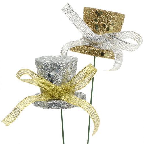 Floristik24 Hengerdugó arany, ezüst 3cm 2db