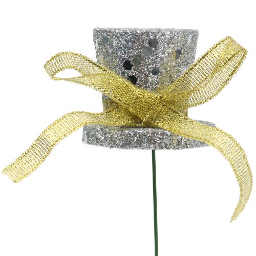 Floristik24 Hengerdugó arany, ezüst 3cm 2db