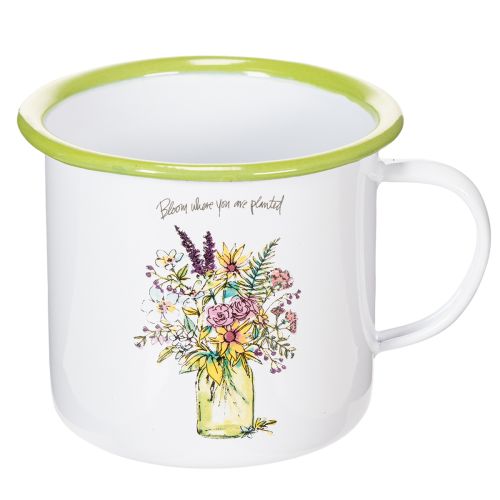 Dekoratív bögre/kaspó, zománcozott, Ø11.5cm M10cm | Floristik24.hu
