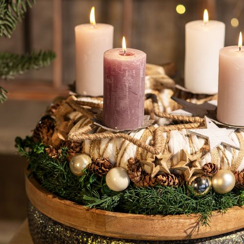 Floristik24 Adventi dekoráció, karácsonyi dekoráció csillag, dekoratív csillagjuta SZ31cm 4 db