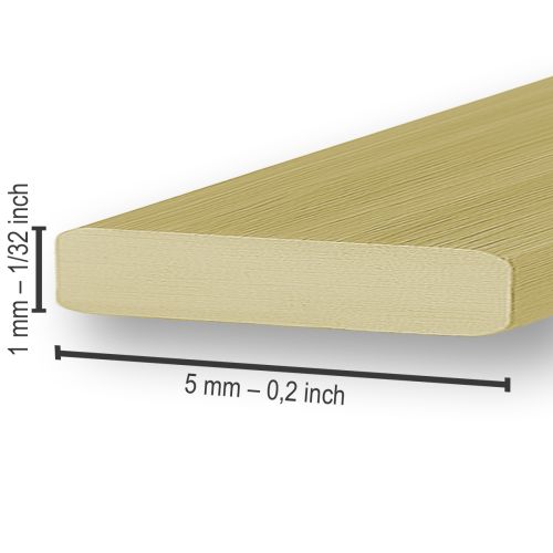 tételeket Alumínium lapos huzal arany 5mm x 1mm 2,5m
