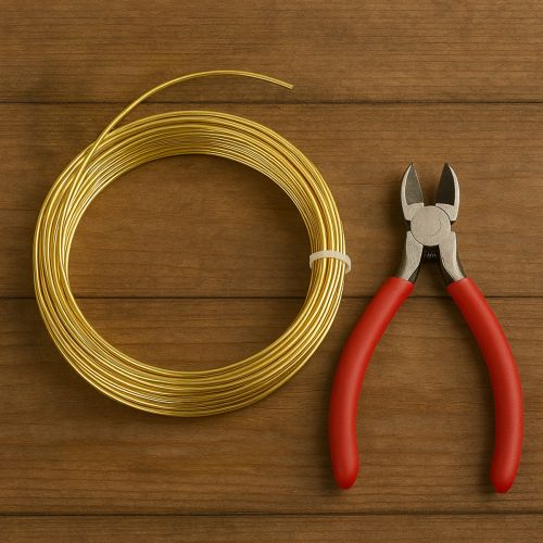 tételeket Arany színű alumínium drót, 2 mm, 60 m, 500 g, hajlítható drót dekorációhoz és ékszerekhez.