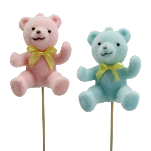 Floristik24 Dekoratív medvék válogatott színekben 9cm 8db.