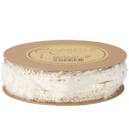 tételeket Szőrmés díszszalag krémarany műszőrme 25mm 15m