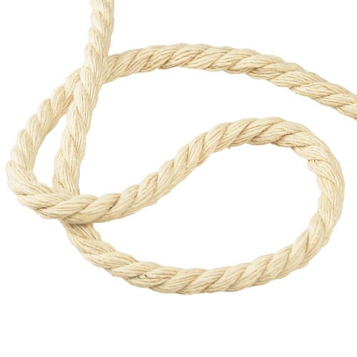 tételeket Pamutzsinór dekoratív zsinórkrém Ø5mm-es fa orsó, egyenként 7 m-es 2 darabos