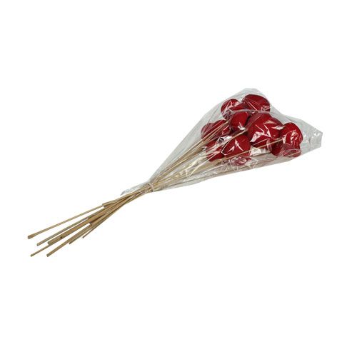 Floristik24 Harang alakú pohár pálcikán Mix Red 15 db