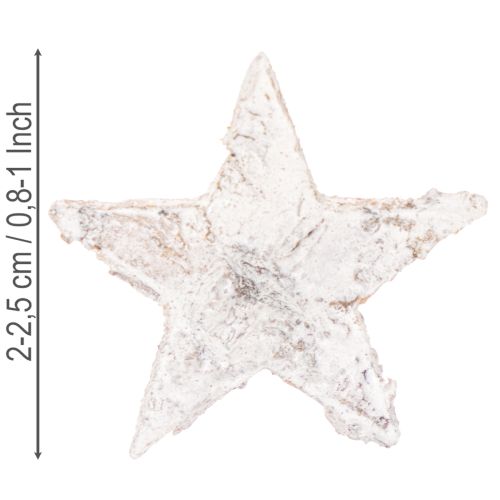 Nyírfa csillagok mini 2cm - 2.5cm fehérre meszelt 150 db | Floristik24.hu