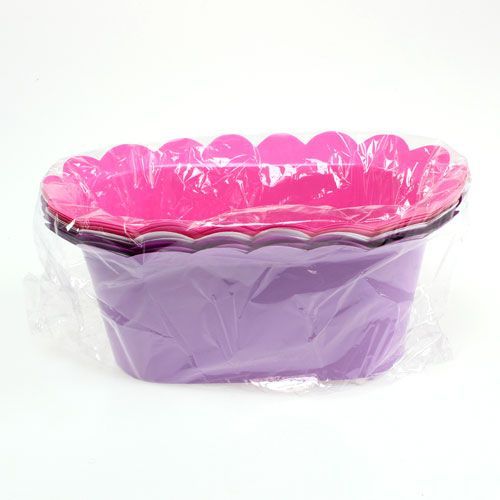 Floristik24 Dekoratív virágtartó műanyag ovális 22x12cm 10db