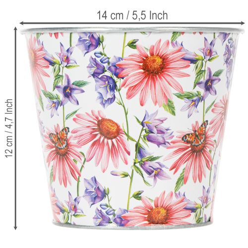 Virágcserép, tavaszi dekoráció, ültető, fém, Ø14cm M12.5cm | Floristik24.hu