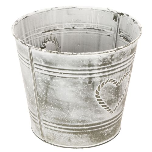 tételeket Shabby Chic Virágcserép, Fém Kaspó, Szív Alakú, Ø22cm, Ma17.5cm