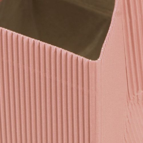 Floristik24 Virágzacskó papírzacskó fóliával rózsaszín lazac 10,5cm 6 db