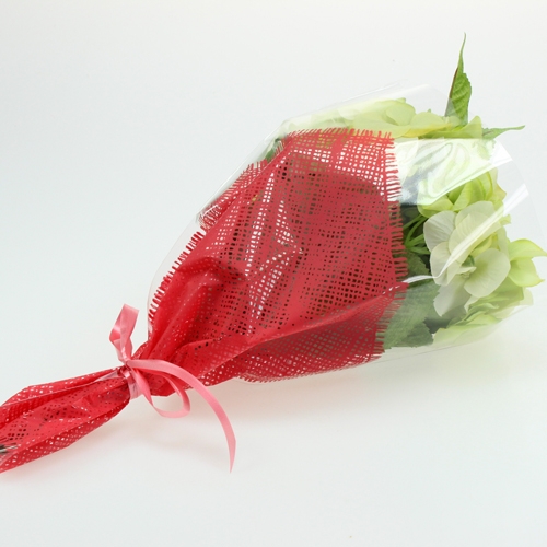 tételeket Virágtáska juta vörös L36cm Szé25cm - 12cm 50 db