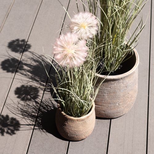 Floristik24 Boho virágcserép fonott mintás virágtartó kerámia Ø12cm H14cm 2db