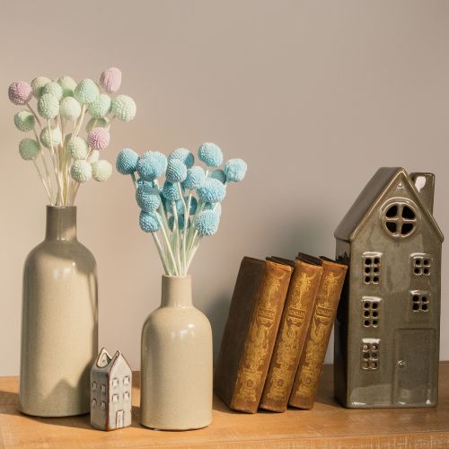 tételeket Craspedia szárított virágdísz vázába, minimalista stílusú, tartós nyári dekoráció, 55cm, 20 darab