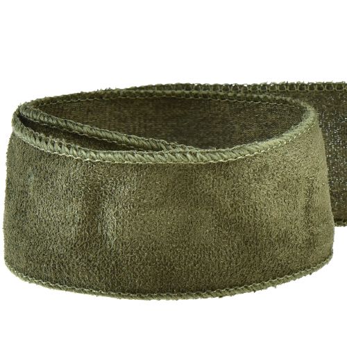 Floristik24 Szövet szalag bársony dekorációs szalag zöld ékszer szalag W50mm L8m