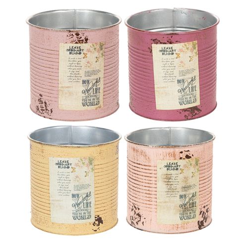 Floristik24 Dekoratív vintage fémdoboz, Ø15,5cm M15cm, többféle színben