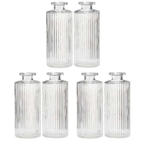 Floristik24 Dekoratív üvegek Üveg Mini Vázák Clear Retro H13cm 6 db