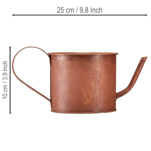 tételeket Dekoratív rozsdaszínű öntözőkanna/ültető, fém, Ø12.5cm M10.5cm