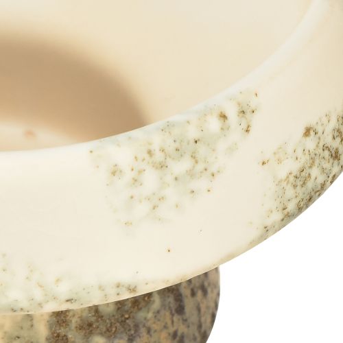 tételeket Dekoratív kerámia tálkrém alapszínnel szürke zöld Ø17cm 10cm