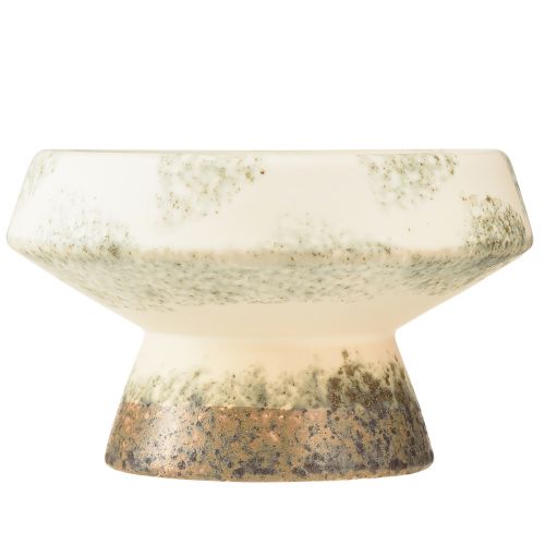 tételeket Dekoratív kerámia tálkrém alapszínnel szürke zöld Ø17cm 10cm