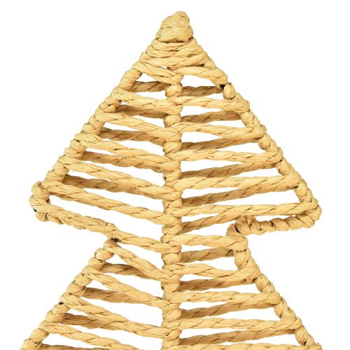 tételeket Dekoratív karácsonyfa fém rafia natúr fekete 21x11,5x45cm