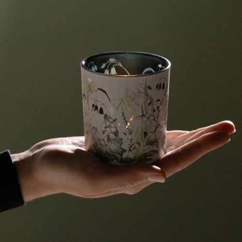 tételeket Dekoratív üveglámpás levél mintával stílusos otthoni kiegészítőkhöz, 8 cm, 4 darab