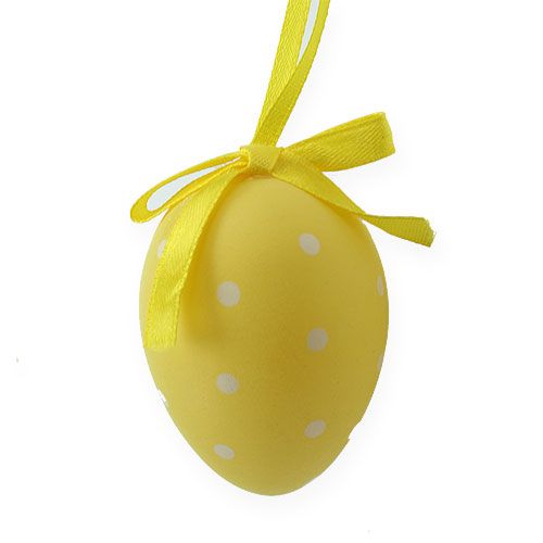 tételeket Dekoratív húsvéti tojás sárga, fehér szamár. 6,5cm 12db